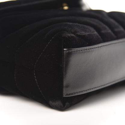 Saint Laurent Velvet Y Quilted Monogram Toy Loulou Chain Satchel French Black 8 of 10