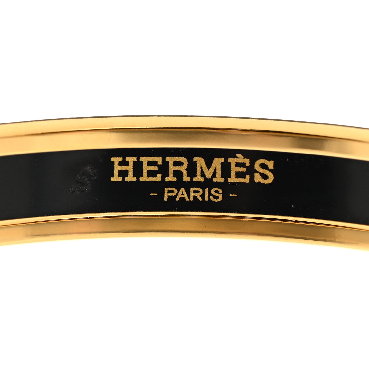 Hermes Enamel Printed Narrow Caleche Bracelet 70 Jaune De Mars 4 of 5