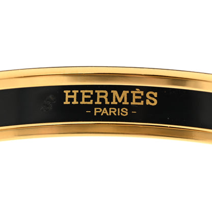 Hermes Enamel Printed Narrow Caleche Bracelet 70 Jaune De Mars 4 of 5