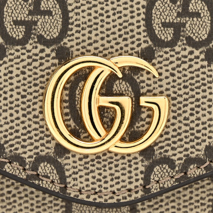 Gucci GG Supreme Monogram Textured Dollar Calfskin Web Mini Ophidia Envelope Shoulder Bag Beige Ebony New Acero 11 of 12