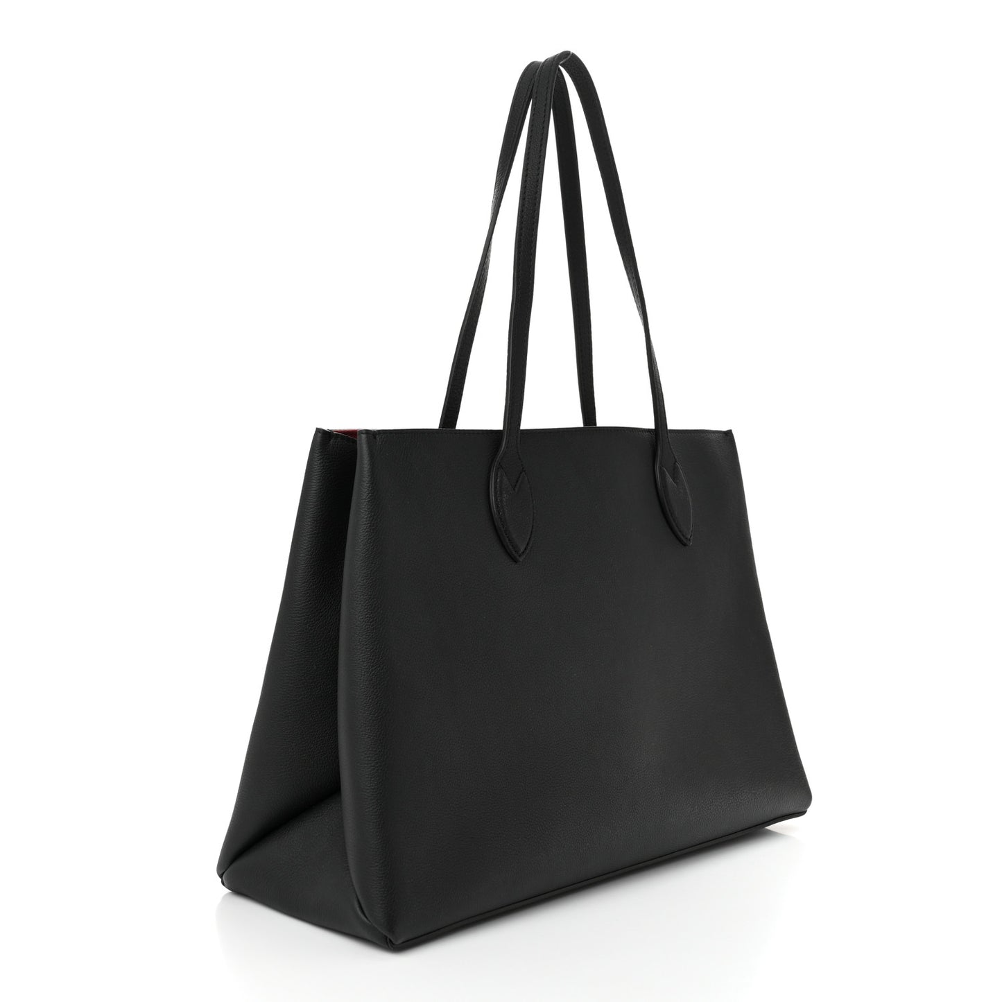 Grained Calfskin Lockme Shopper Black