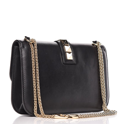 Valentino Garavani Vitello Medium Glam Lock Rockstud Flap Black 3 of 14