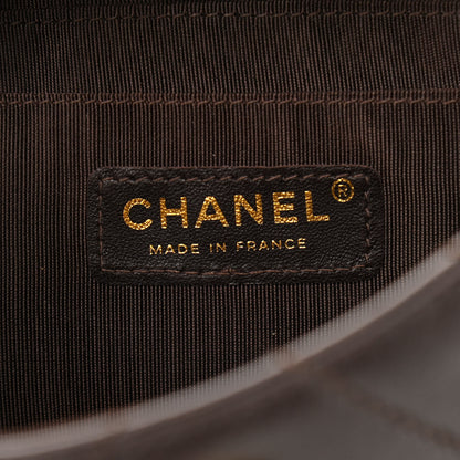 Chanel Lambskin Chevron Quilted Medium Single Flap Bag Dark Brown 5 of 10