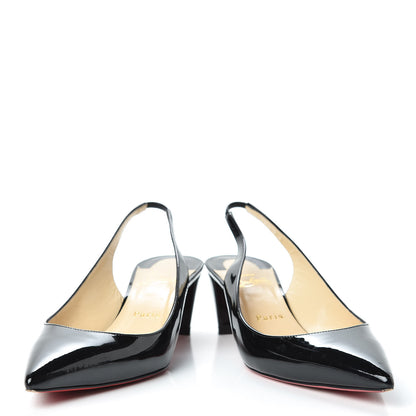 Christian Louboutin Patent Karelli 45 Slingback Pumps 40 Black 6 of 14