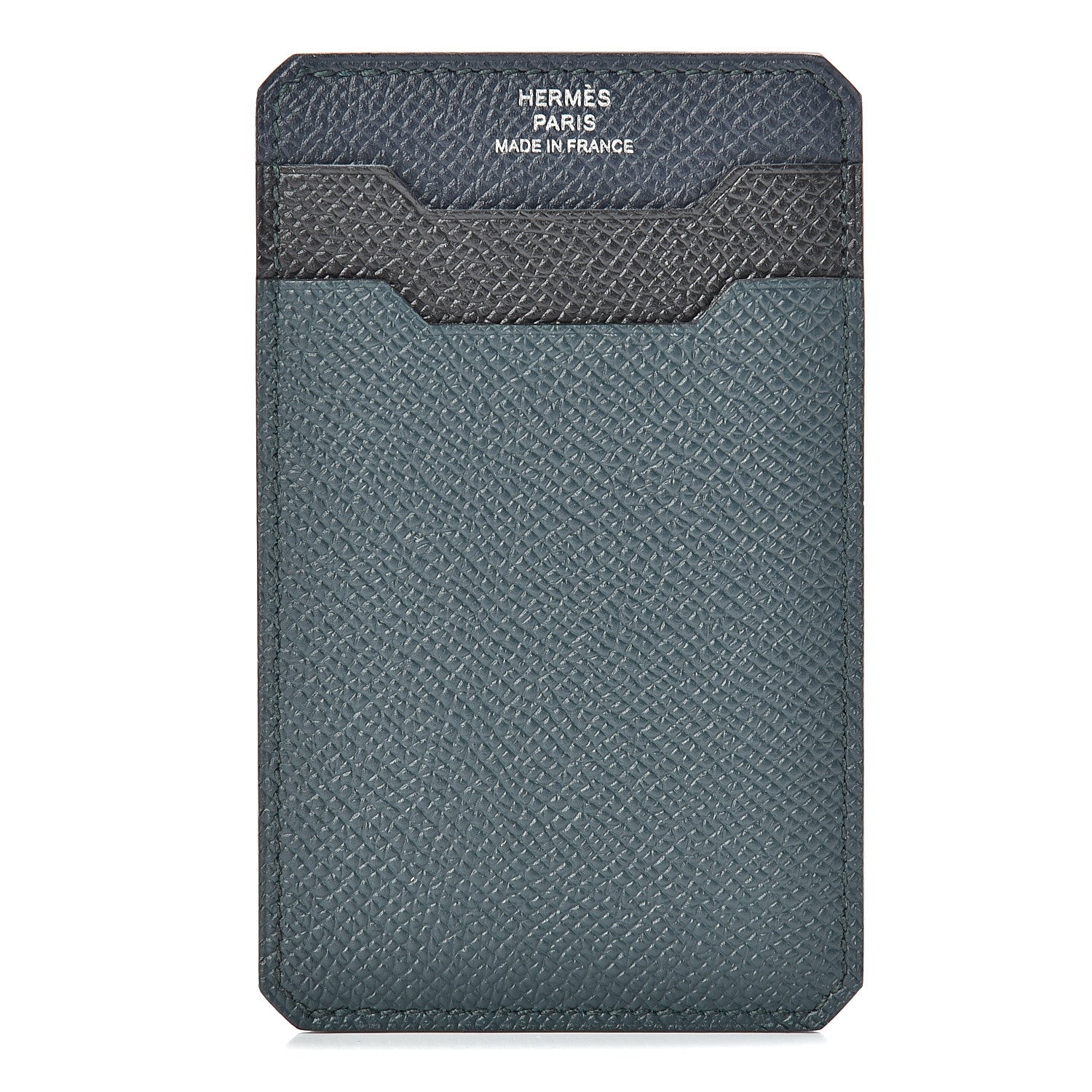Hermes Epsom City 3CC Card Holder Black Vert Cypress Bleu Nuit 1 of 8