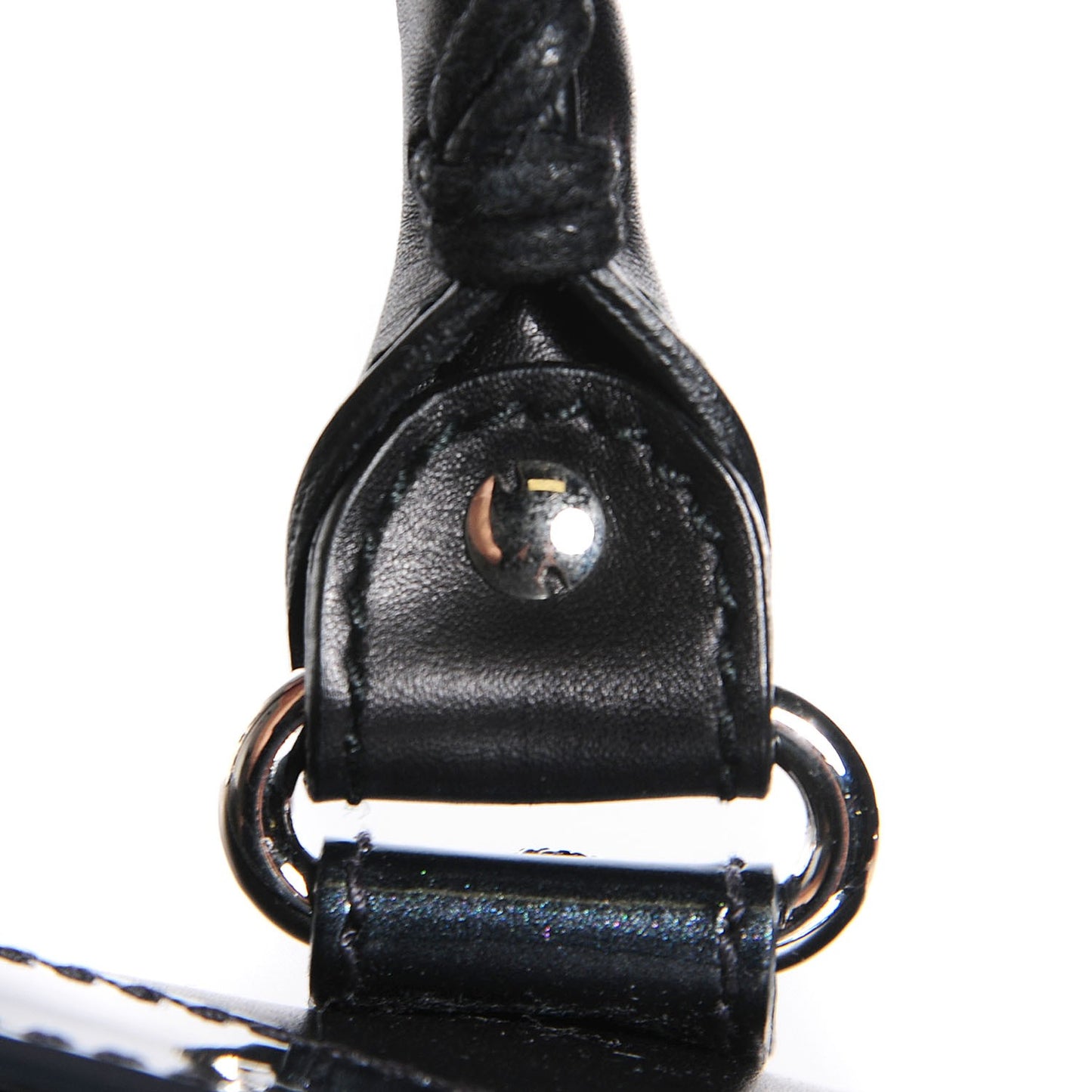 Smooth Calfskin Metallic Patent Giant 12 Silver Hardware City Black Gris