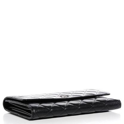 Chanel Caviar Quilted Long Flap Wallet Black 4 of 8