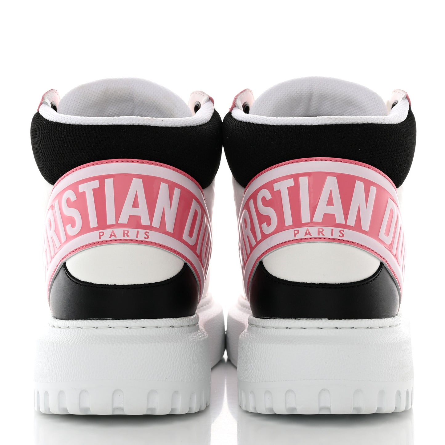 Nylon Calfskin Womens D-Player High Top Sneakers 38 Pink