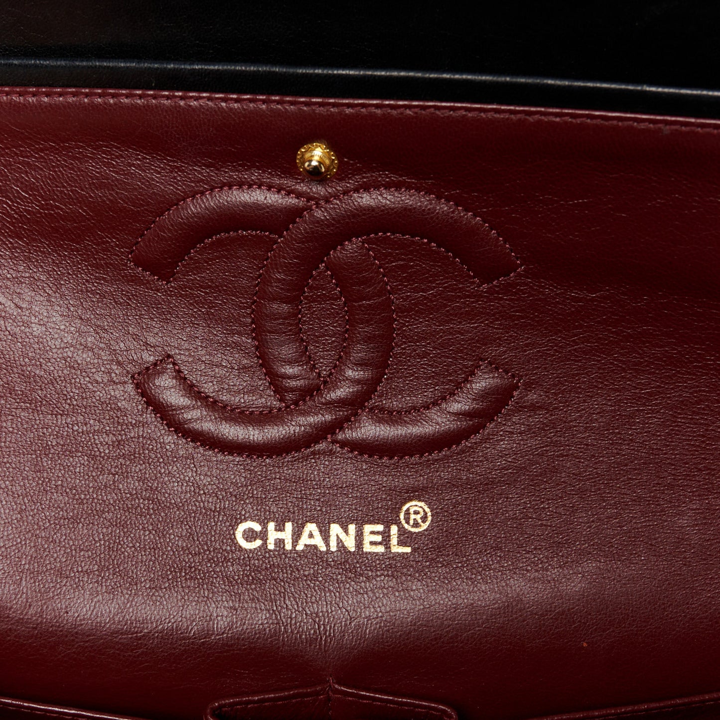 Lambskin Quilted Medium Double Flap Black