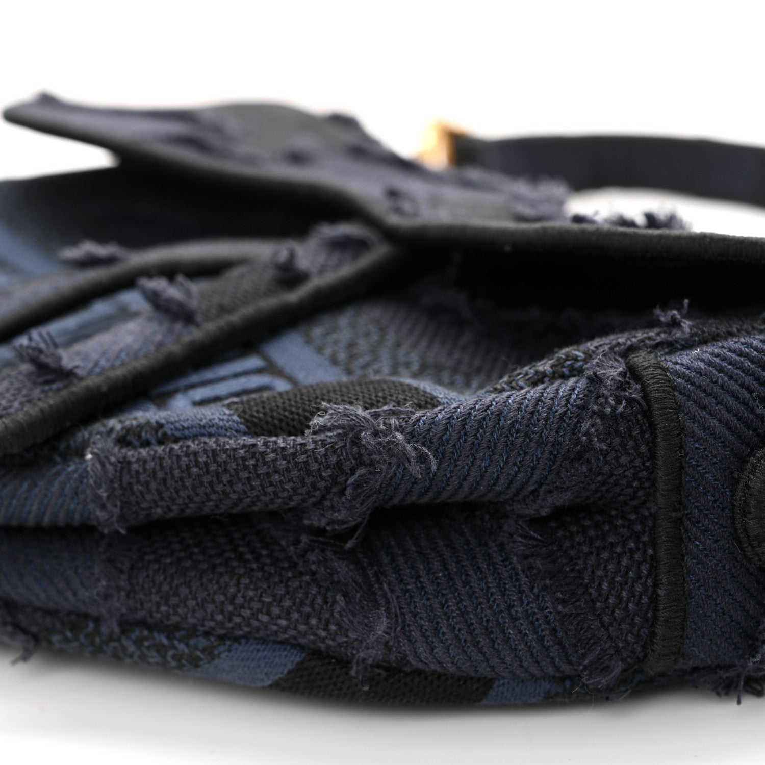 Christian Dior Canvas Embroidered Camouflage Saddle Bag Blue 10 of 11
