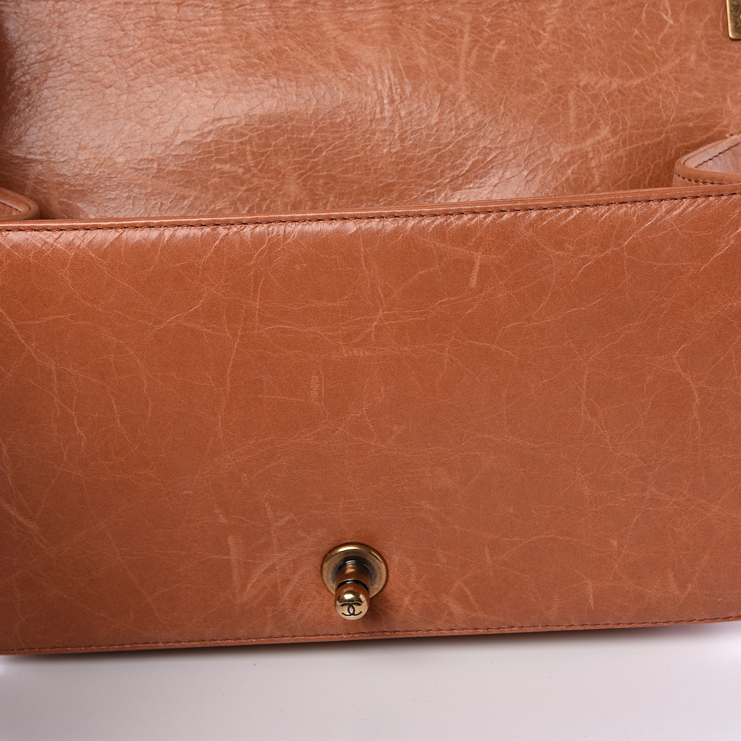 Chanel Calfskin Quilted Medium Boy Flap Light Brown 9 of 19
