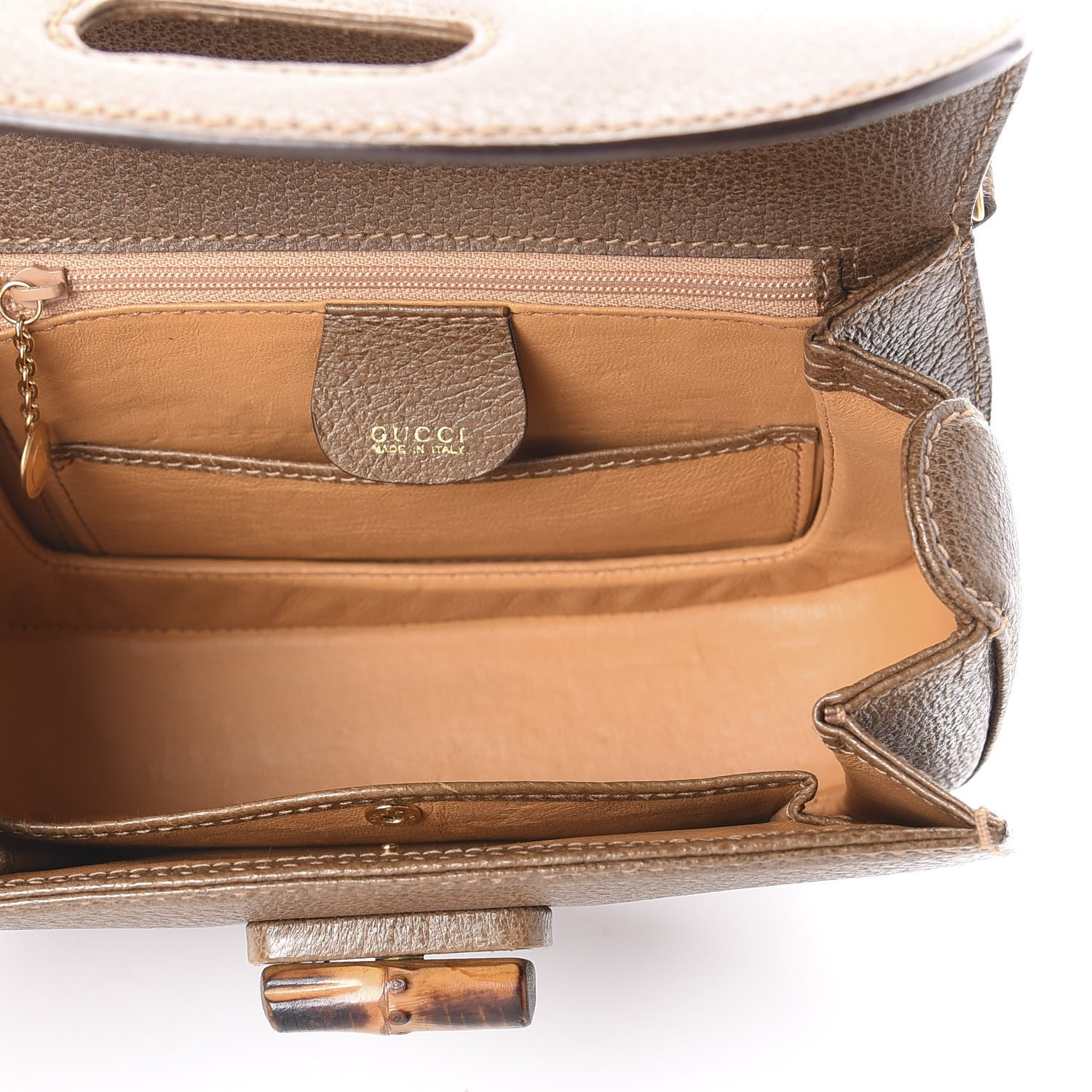Gucci Natural Grain Calfskin Small Classic Bamboo Top Handle Bag Blush Brown 6 of 10