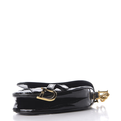 Christian Dior Patent Diorissimo Saddle Wristlet Black 3 of 10