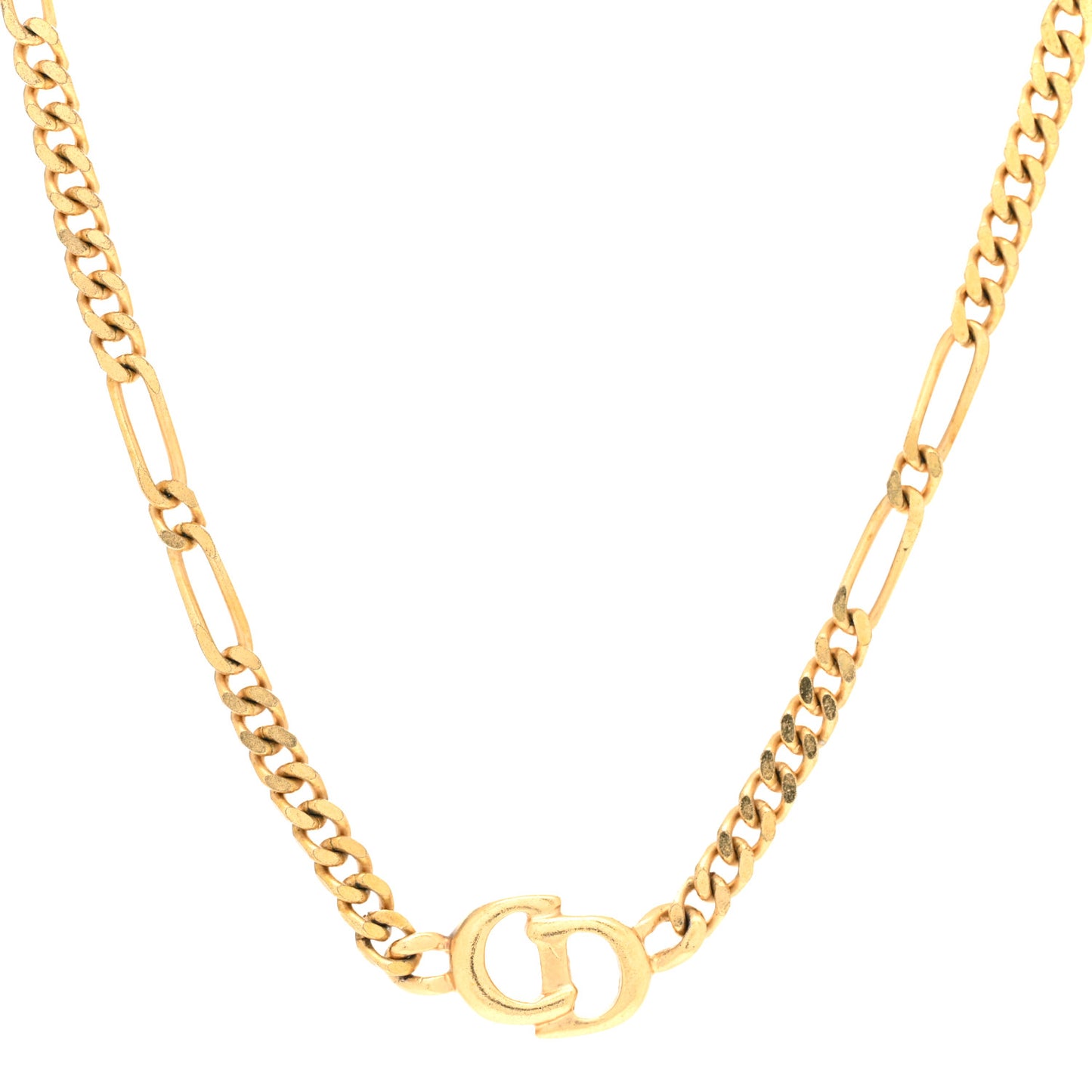 Metal CD Necklace Gold