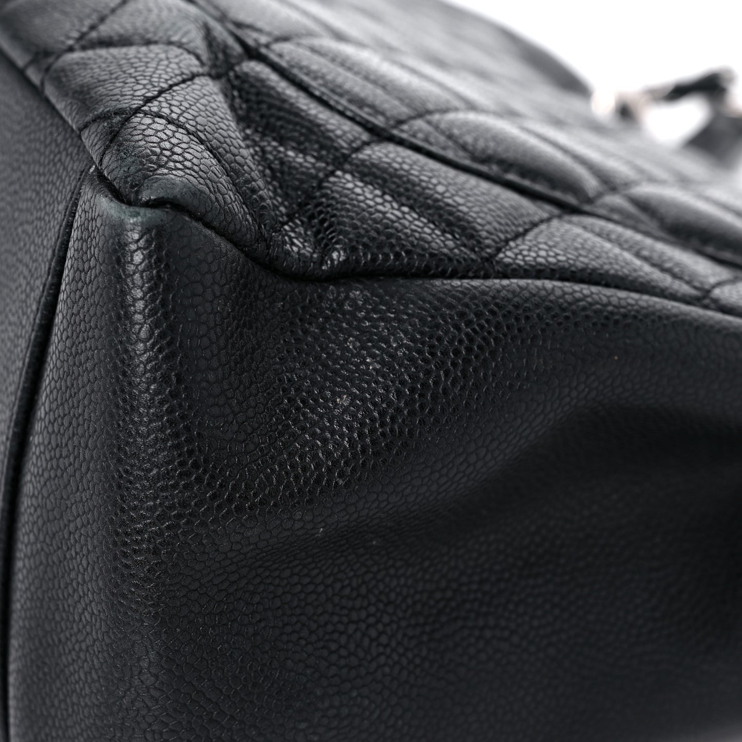 Caviar Quilted Grand Shopping Tote GST Black