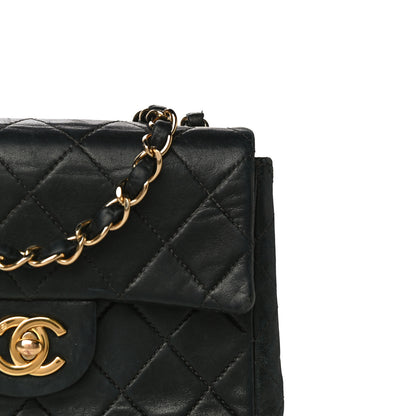Chanel Lambskin Quilted Mini Square Flap Bag Black 22 of 35