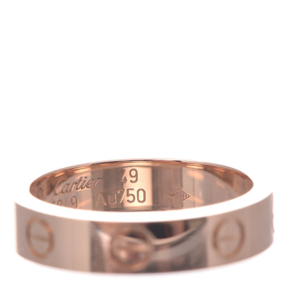 Cartier 18K Pink Gold Diamond 4mm LOVE Ring 49 4.75 5 of 6