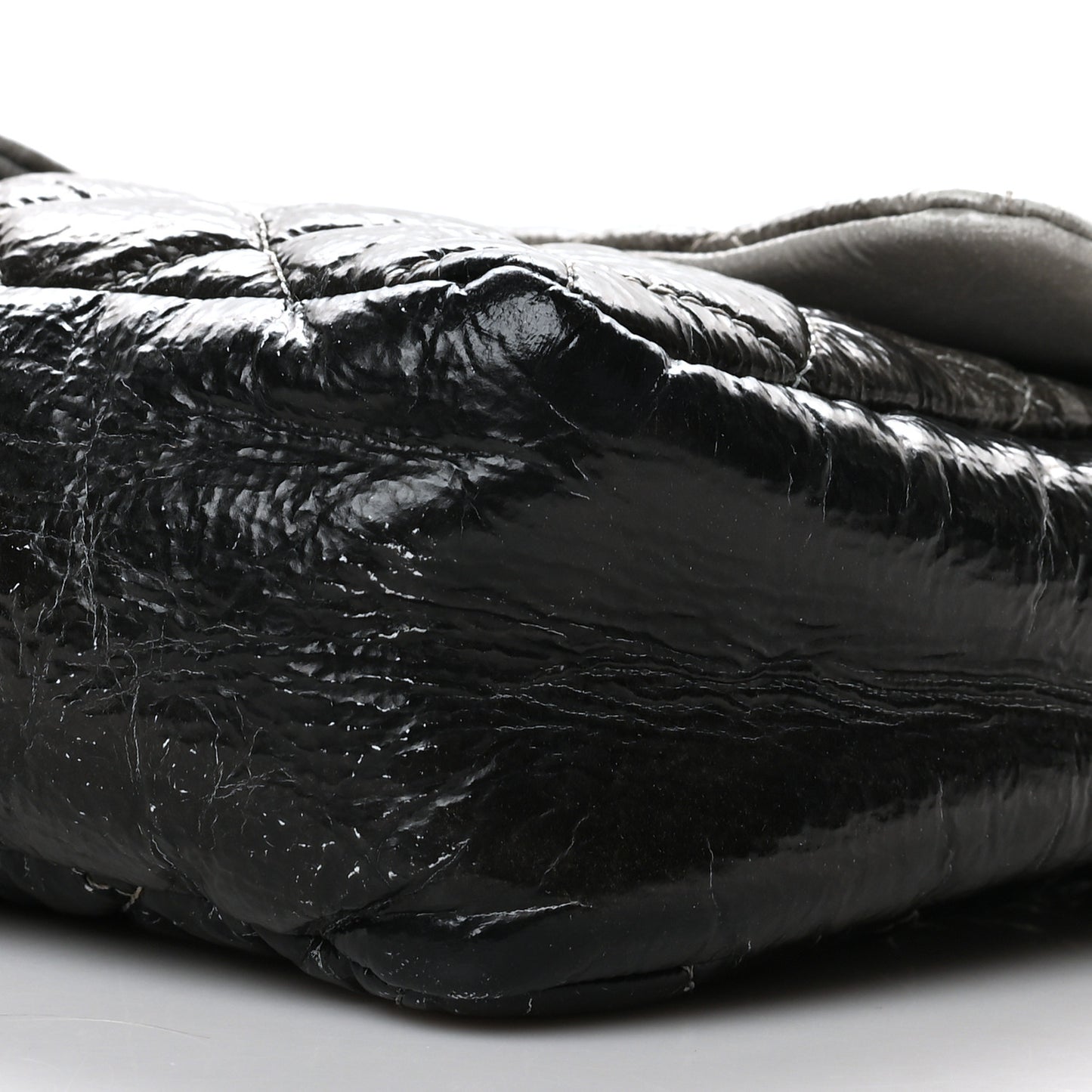 Vinyl Quilted Jumbo Melrose Degrade Flap Black
