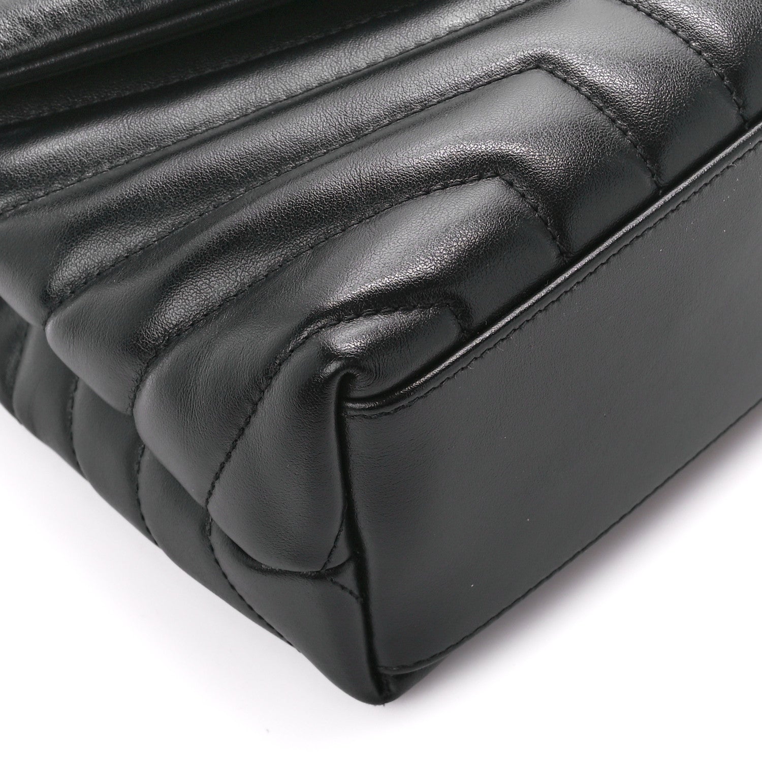Saint Laurent Calfskin Y Quilted Monogram Monochrome Small Loulou Chain Satchel Black 10 of 12