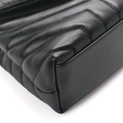 Saint Laurent Calfskin Y Quilted Monogram Monochrome Small Loulou Chain Satchel Black 10 of 12