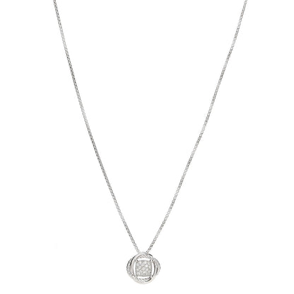 David Yurman Sterling Silver Diamond 7mm Infinity Pendant Necklace 1 of 7