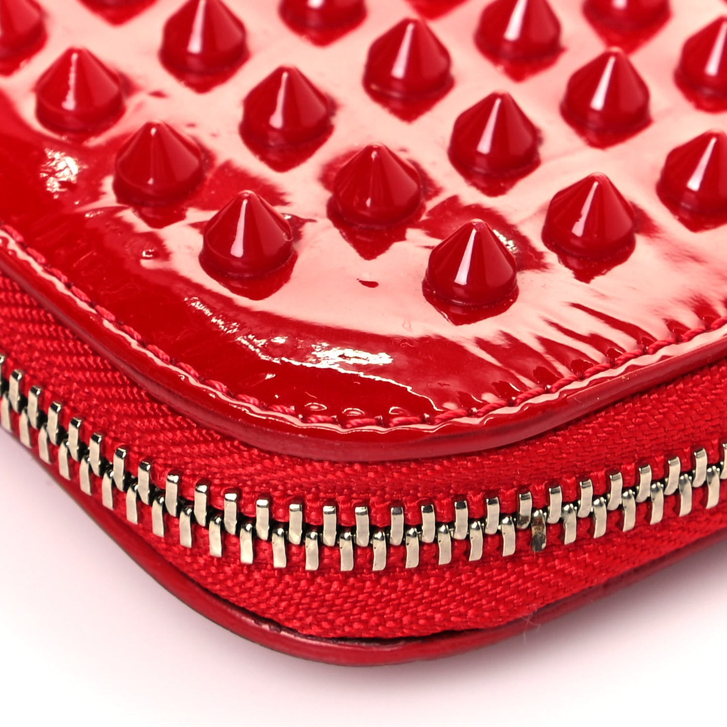 Patent Calf Spiked Cris iPad Case Red