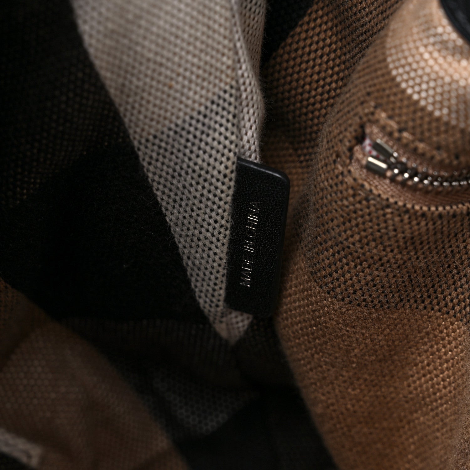 Burberry Grainy Calfskin House Check Small Maidstone Black 7 of 17