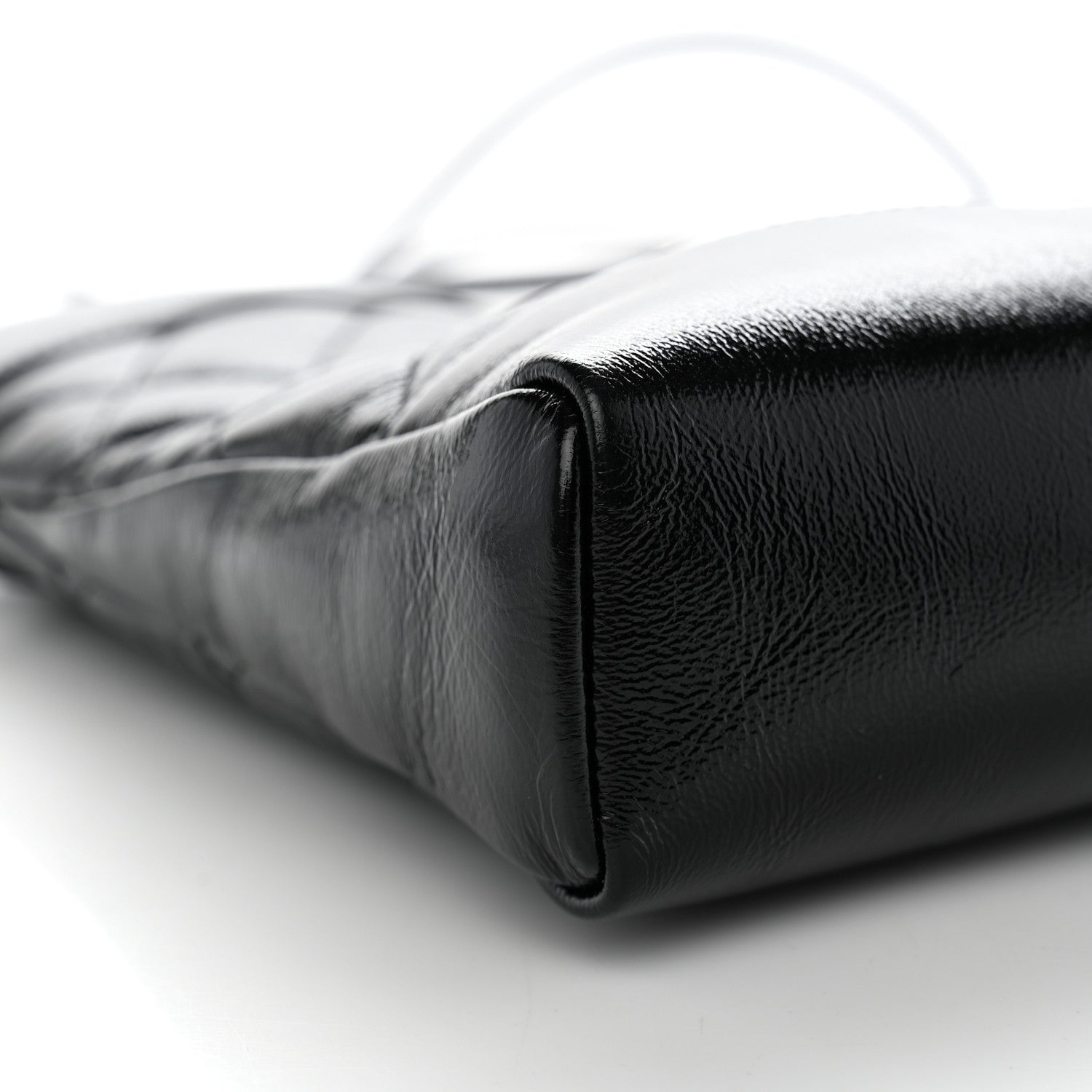 Chanel Shiny Crumpled Calfskin Quilted Mini 31 Shopping Bag Black 9 of 11
