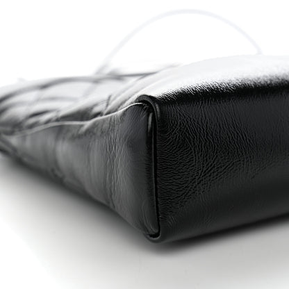 Chanel Shiny Crumpled Calfskin Quilted Mini 31 Shopping Bag Black 9 of 11