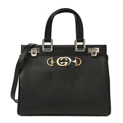 Gucci Grainy Calfskin Small Zumi Top Handle Bag Black 1 of 11