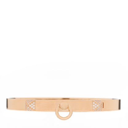 Hermes 18K Rose Gold Diamond PM Collier De Chien Bracelet ST 1 of 3