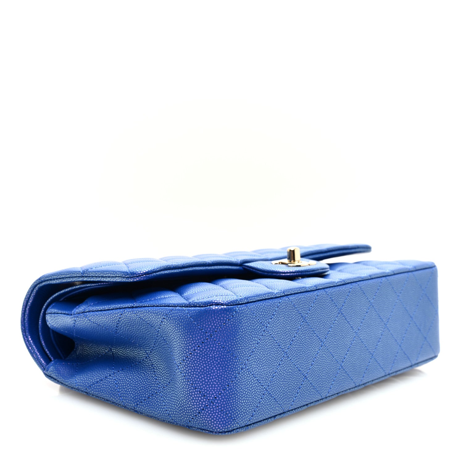 Chanel Iridescent Caviar Quilted Medium Double Flap Blue 4 of 11