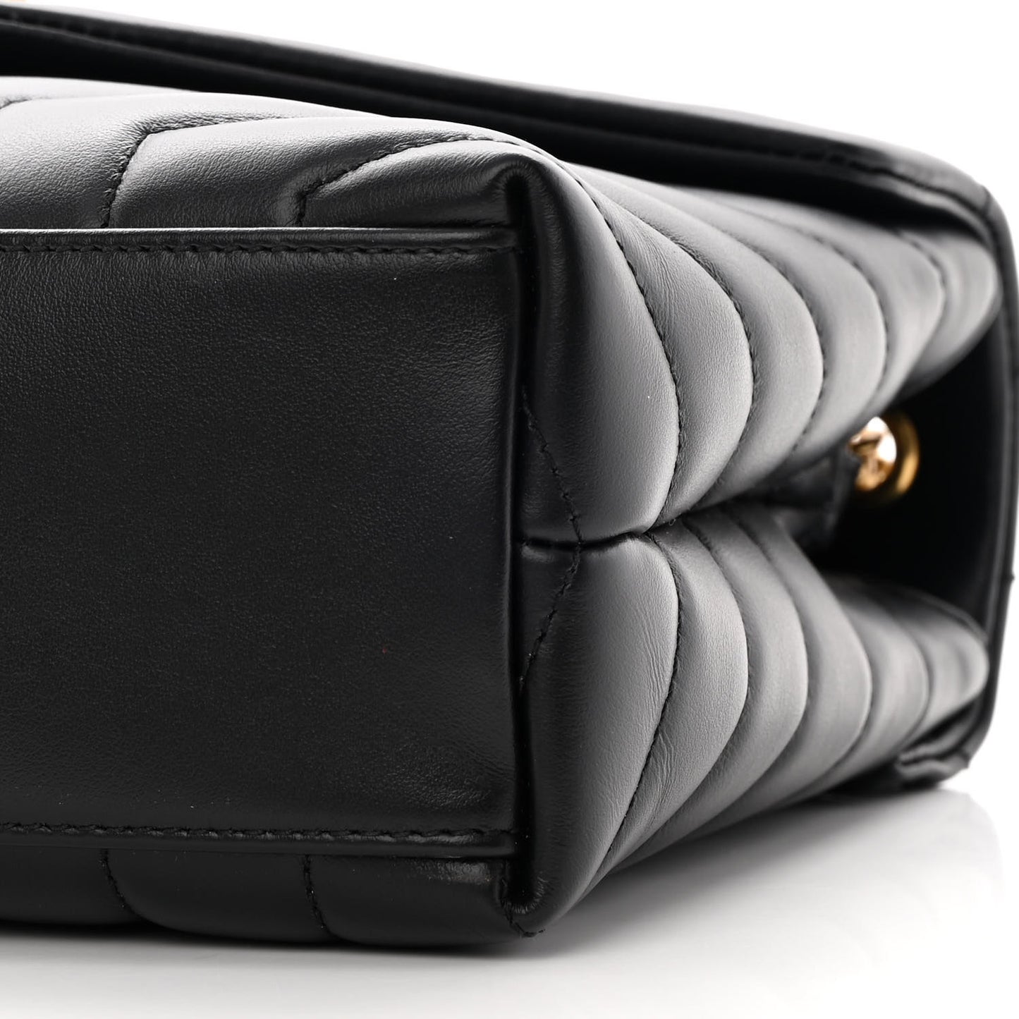 Calfskin Y Quilted Monogram Small Loulou Chain Satchel Black