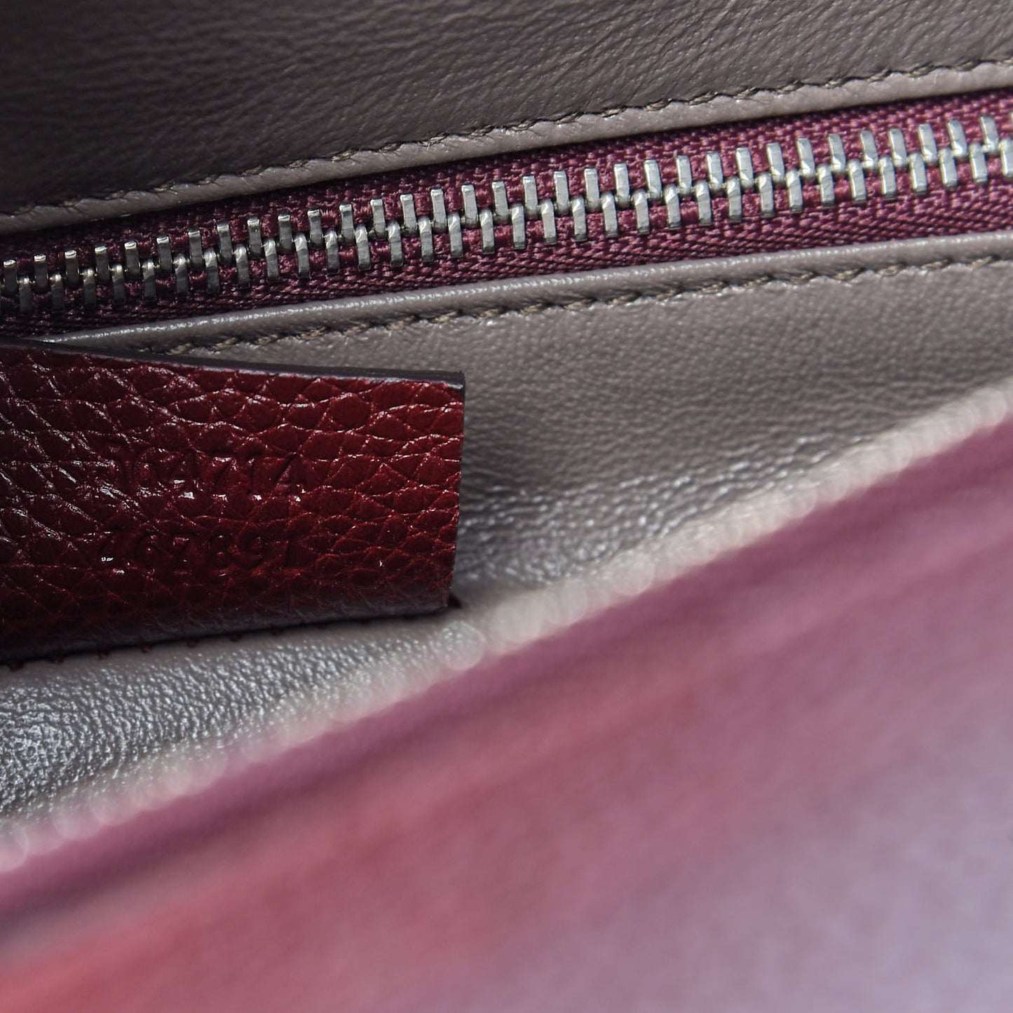 Grainy Calfskin Medium Zumi Top Handle Bag Vintage Bordeaux
