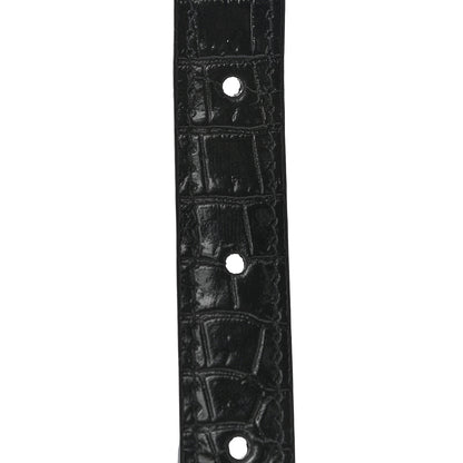 Saint Laurent Calfskin Crocodile Embossed Monogram Kate Belt Bag Black 15 of 20