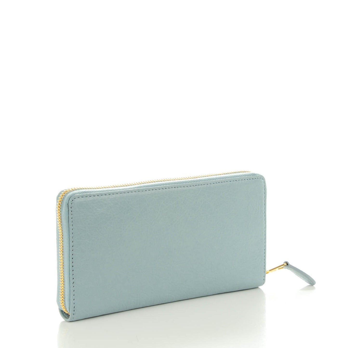 Agneau Giant 12 Gold Hardware Continental Zip Around Wallet Bleu Opaline