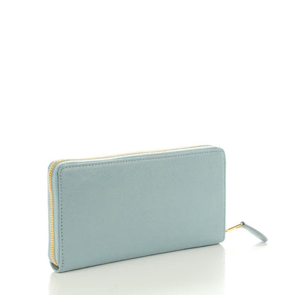 Balenciaga Agneau Giant 12 Gold Hardware Continental Zip Around Wallet Bleu Opaline 3 of 8