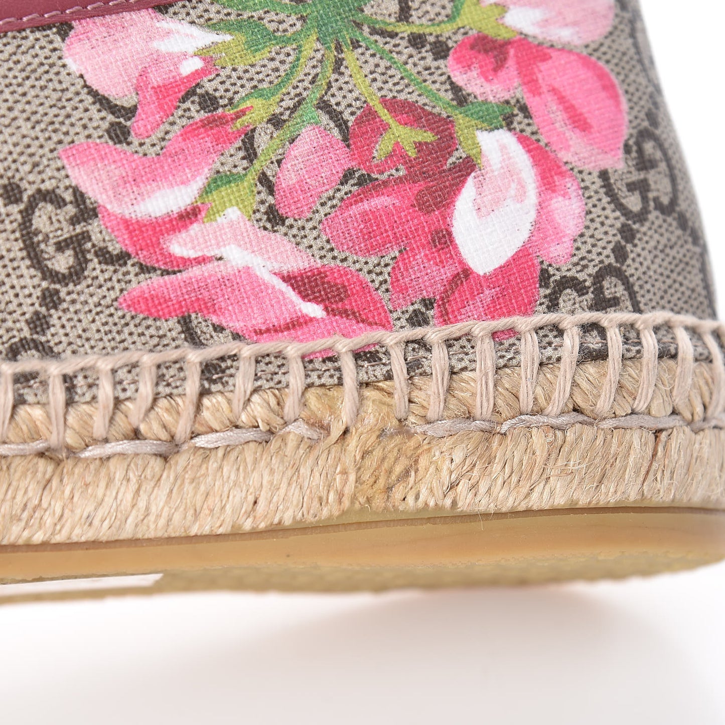 GG Supreme Monogram Blooms Espadrilles 41 Beige Multicolor Dry Rose