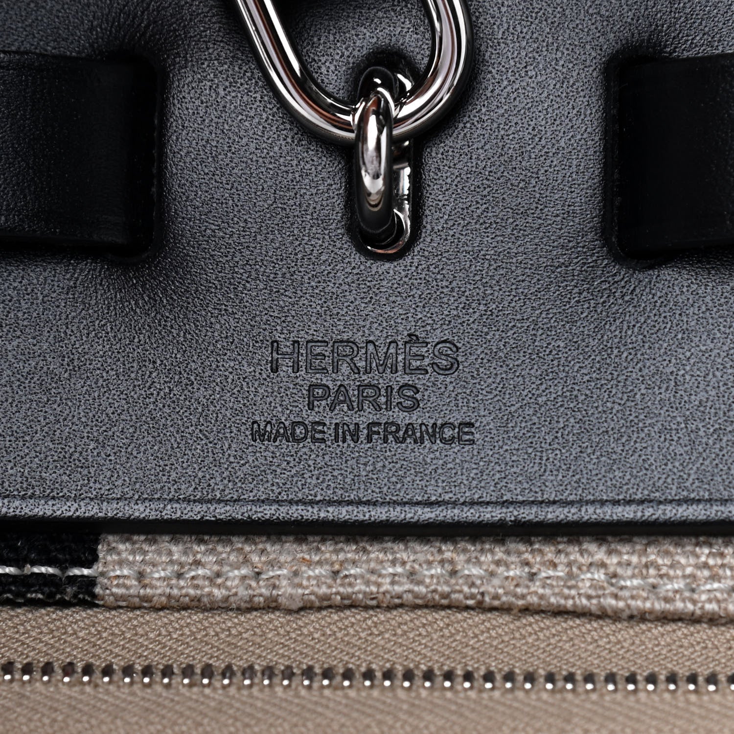 Hermes Vache Hunter Toile H Vibration Herbag Zip 39 MM Ecru Black White 7 of 13