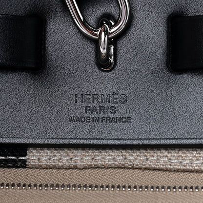 Hermes Vache Hunter Toile H Vibration Herbag Zip 39 MM Ecru Black White 7 of 13