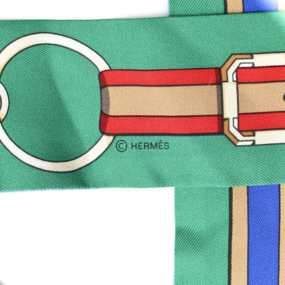 Hermes Silk Grand Tralala Twilly Bleu Ciel Vert 3 of 4