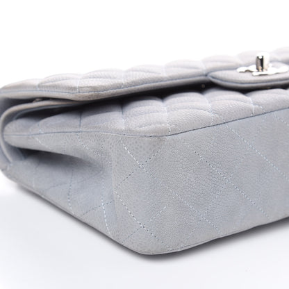 Chanel Iridescent Caviar Quilted Medium Double Flap Light Grey 8 of 16