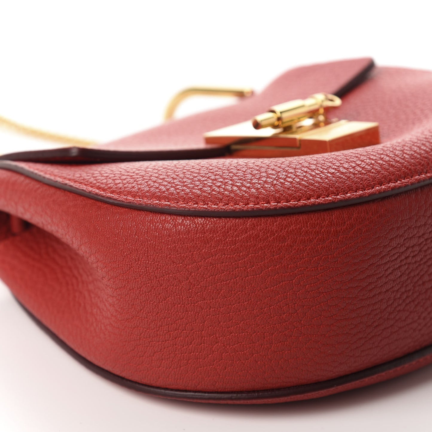 Grained Lambskin Mini Drew Shoulder Bag Plaid Red