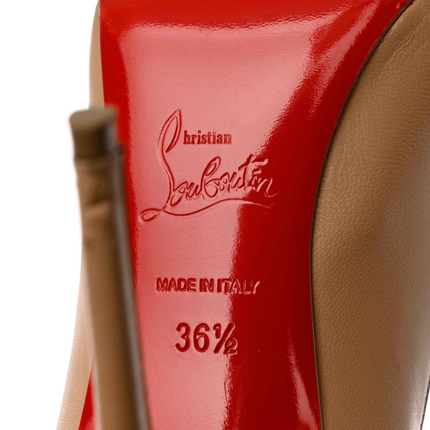 Christian Louboutin Kid Bareta 100 Pumps 36.5 Nude Light Gold 7 of 13