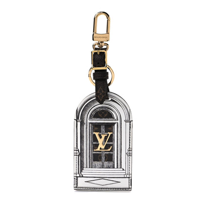 Louis Vuitton X FORNASETTI Calfskin Architettura Luggage Tag Bag Charm Key Holder Black White 1 of 6