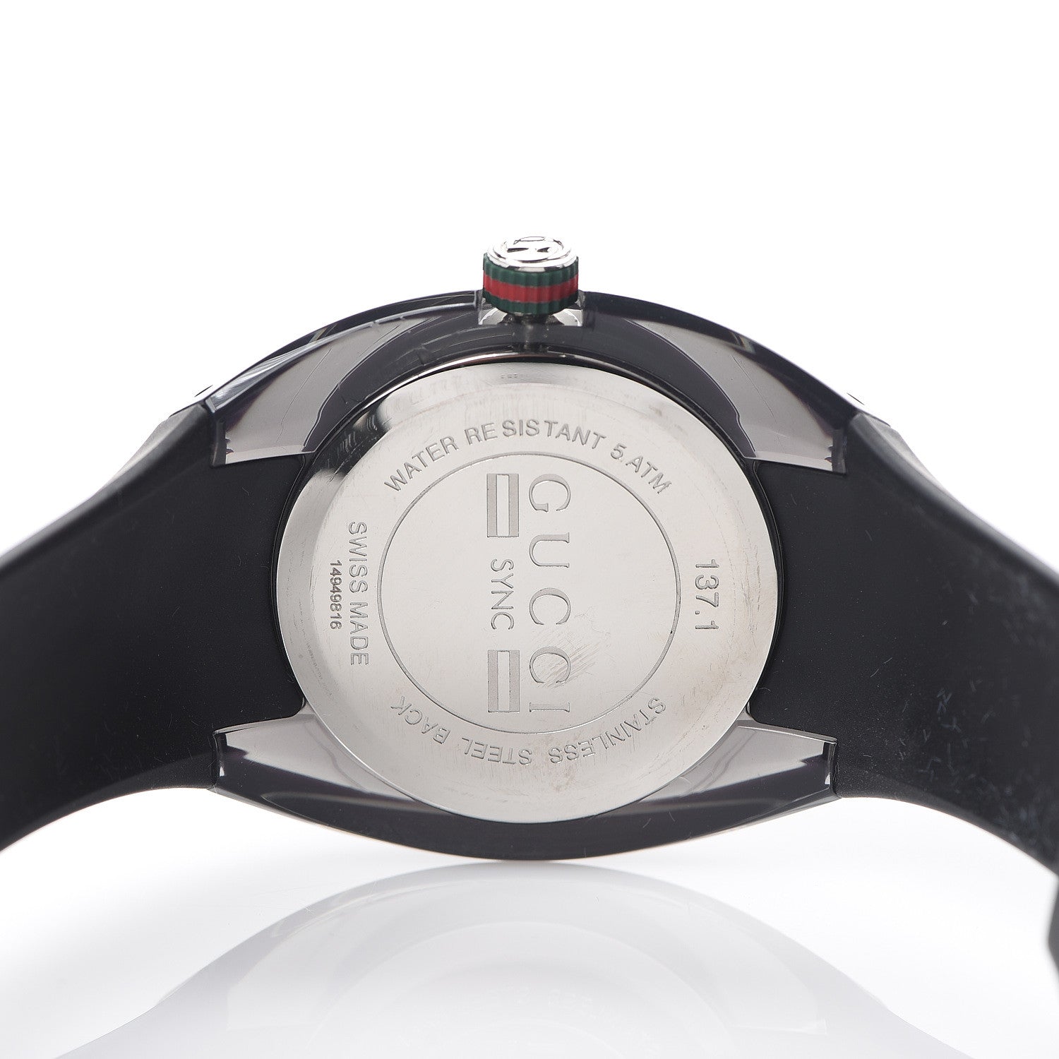 Gucci Stainless Steel Rubber 46mm Sync Web Quartz Watch Black 4 of 5