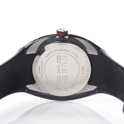 Gucci Stainless Steel Rubber 46mm Sync Web Quartz Watch Black 4 of 5