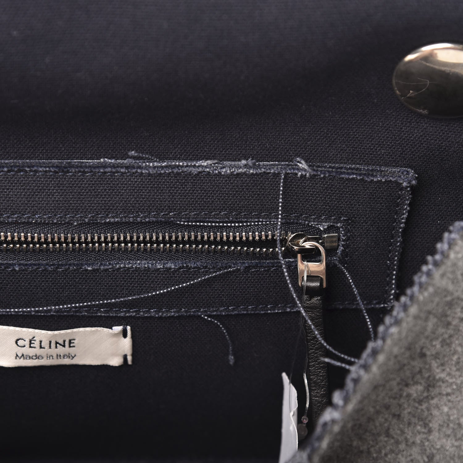 Celine Wool Felt Flap Bag Grey 8 of 14