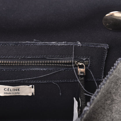Celine Wool Felt Flap Bag Grey 8 of 14