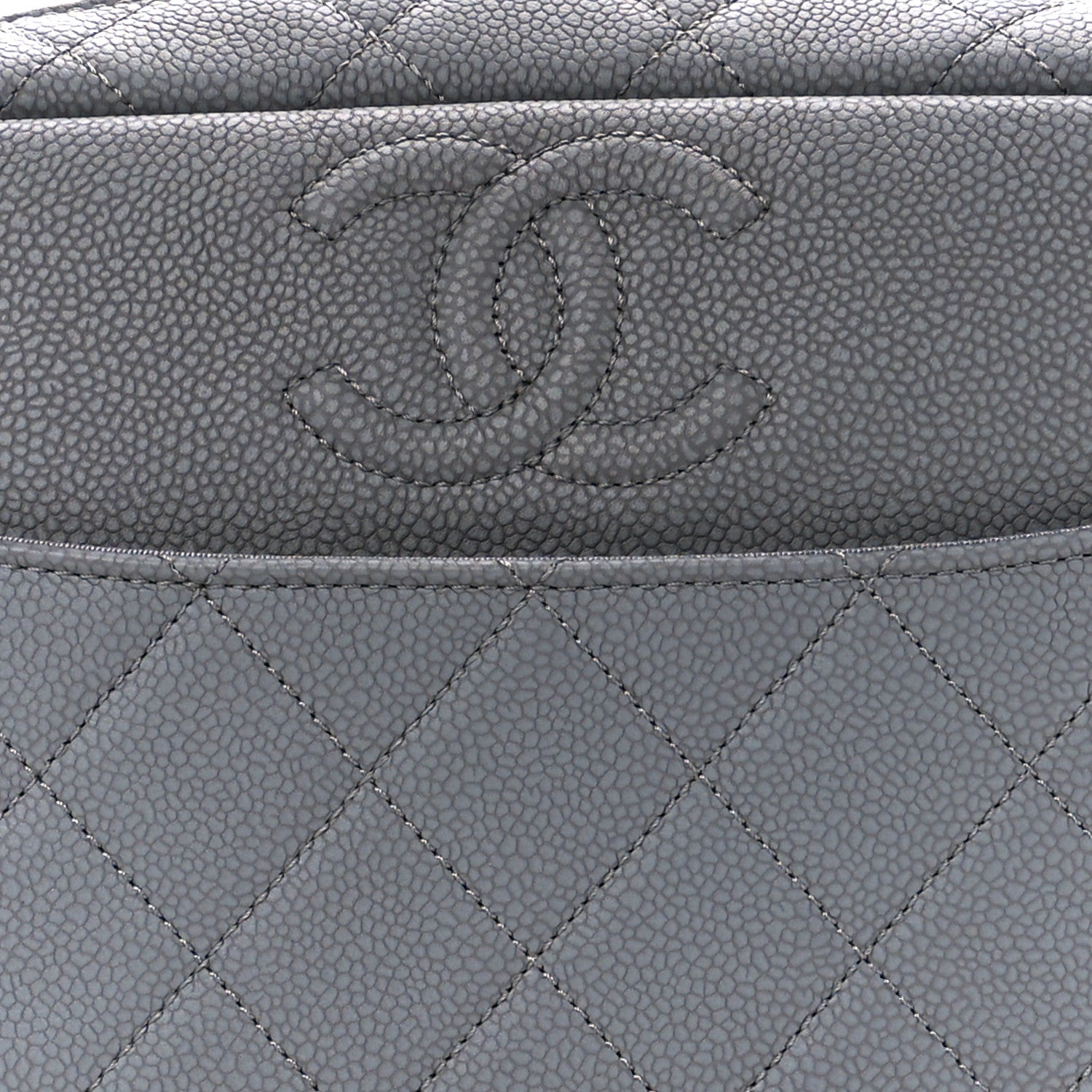 Chanel Iridescent Caviar Flat Quilted Small Coco Tassel Camera Case Grey 7 of 9